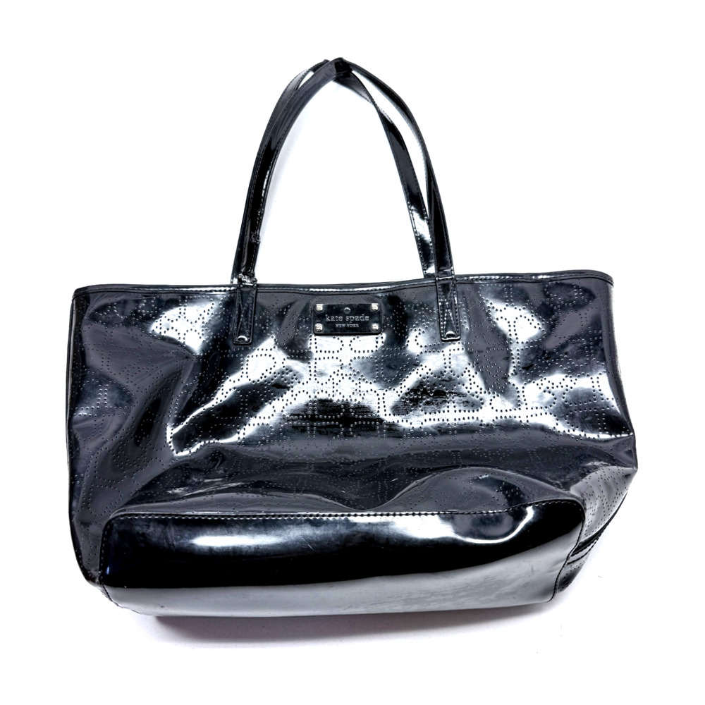 Kate Spade Large Tote, Black Harmony Metro Glossy Damaged Handle
